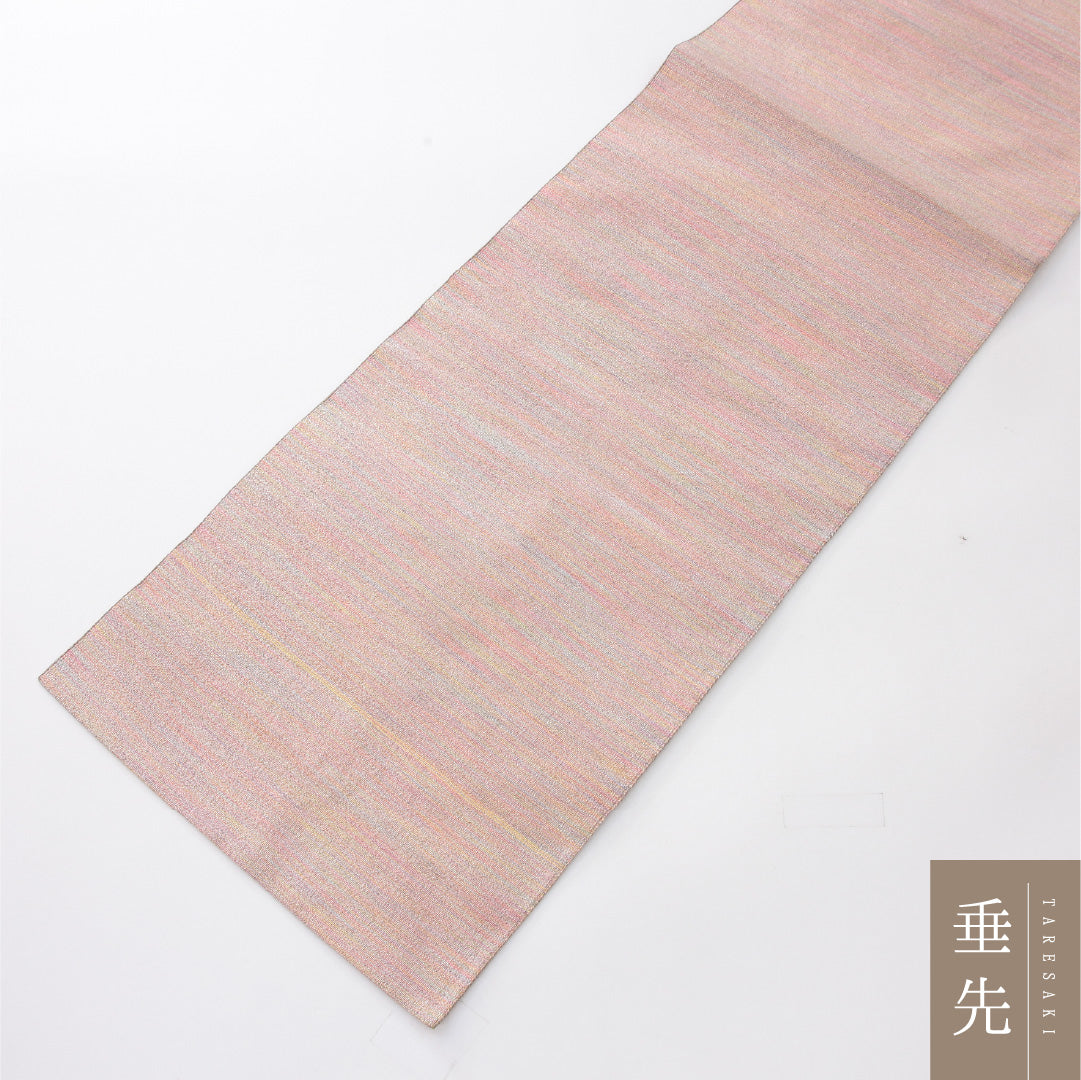 八寸名古屋帯 Aランク 帯丈381cm 正絹 全通 松葉仕立て 織り インフォーマル 綴れ織 無地 多色系 RP 1245-04127