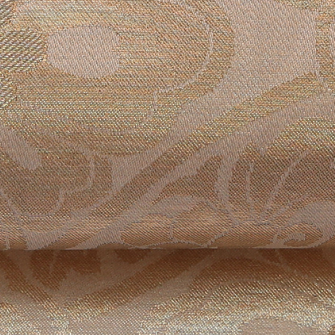 九寸名古屋帯 帯丈340cm セミフォーマル 名古屋仕立て 六通 Aランク 正絹 花菱 金系 1224-03205