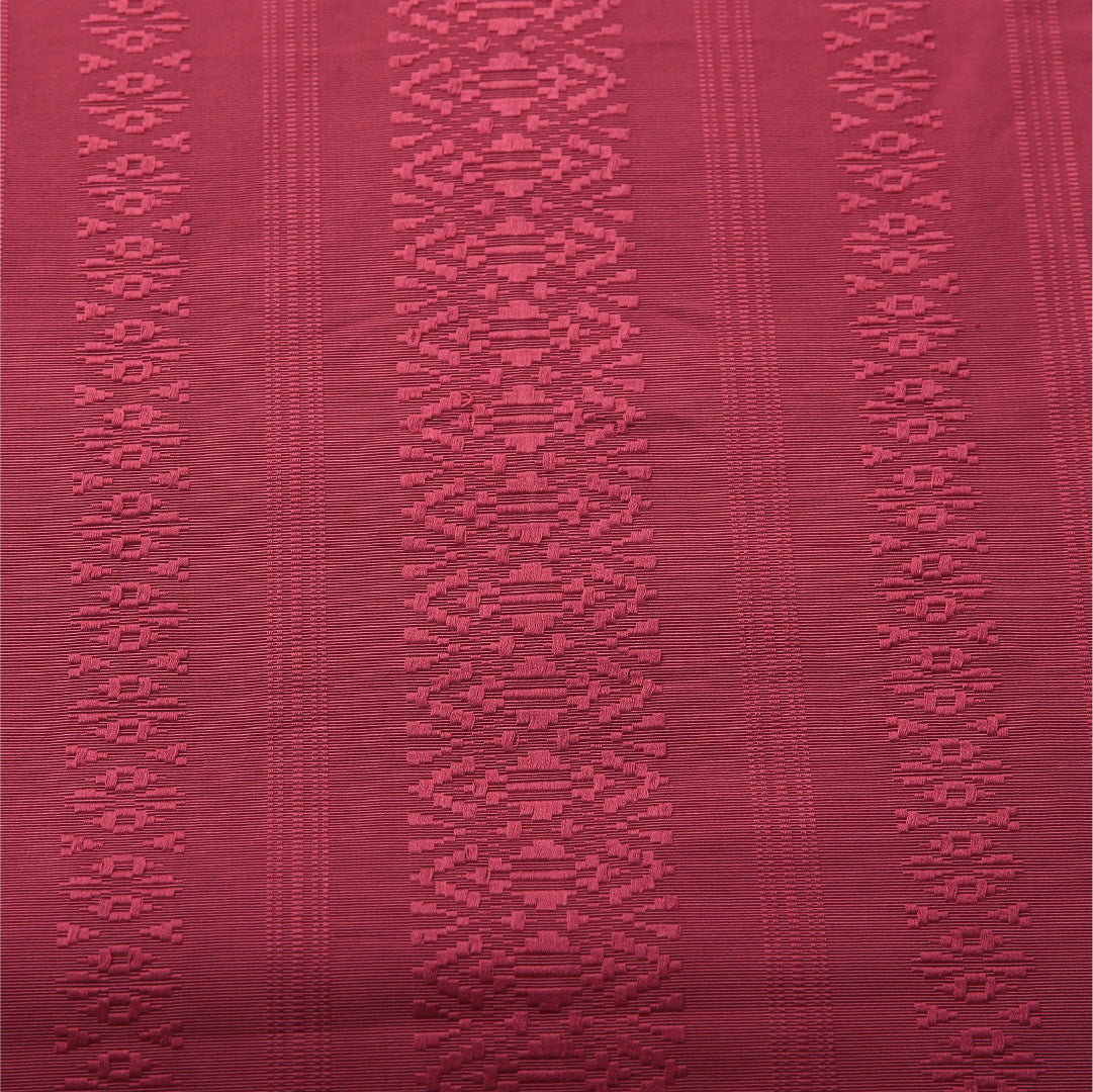 八寸名古屋帯 帯丈350cm セミフォーマル 開き仕立て 全通 帯芯なし Sランク 正絹 献上柄 紫系 赤系 1224-03496