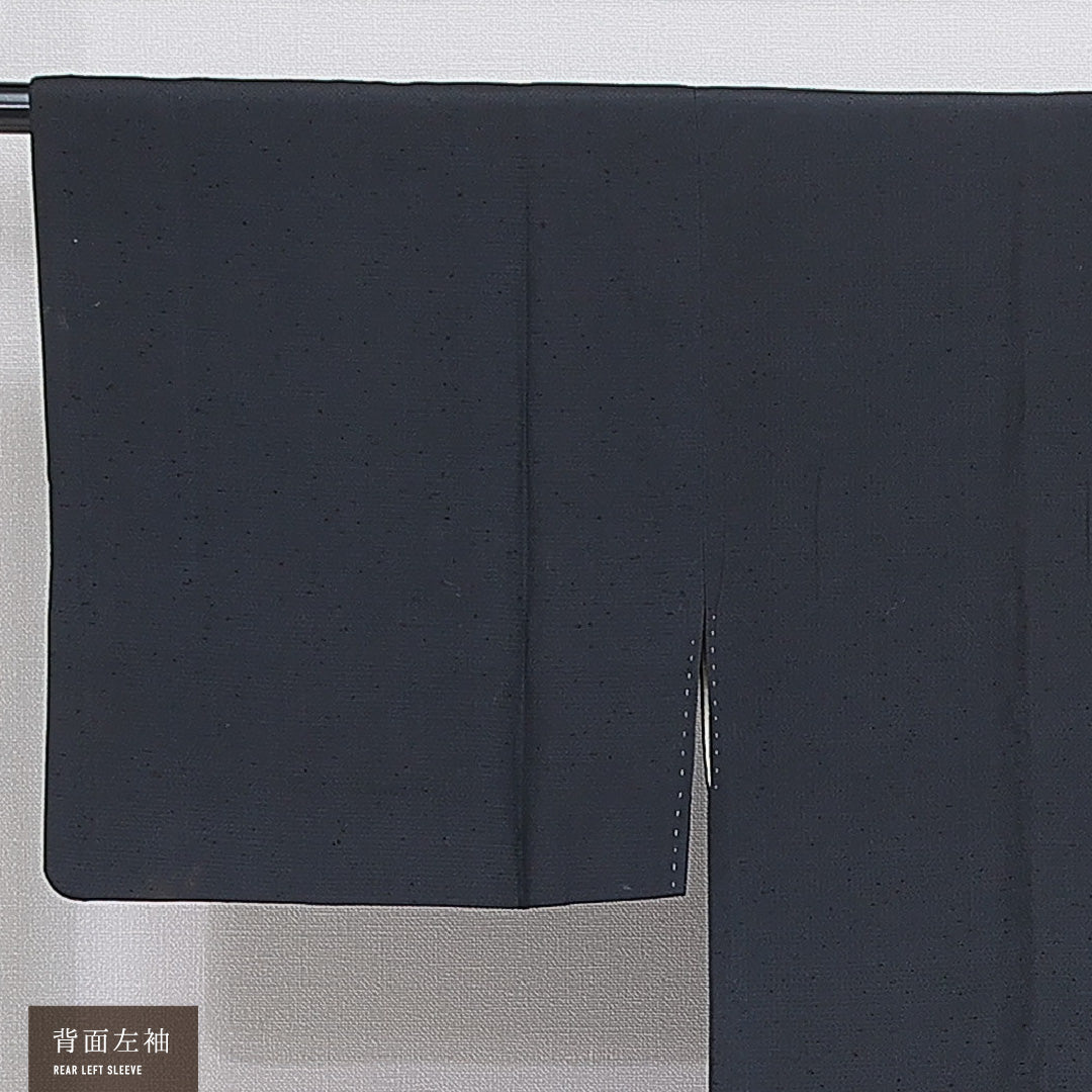 道行コート 袷 身丈87cm 裄丈64cm 正絹 Cランク セミフォーマル Mサイズ ポケットあり 無地 紺系 LP 1237-16859