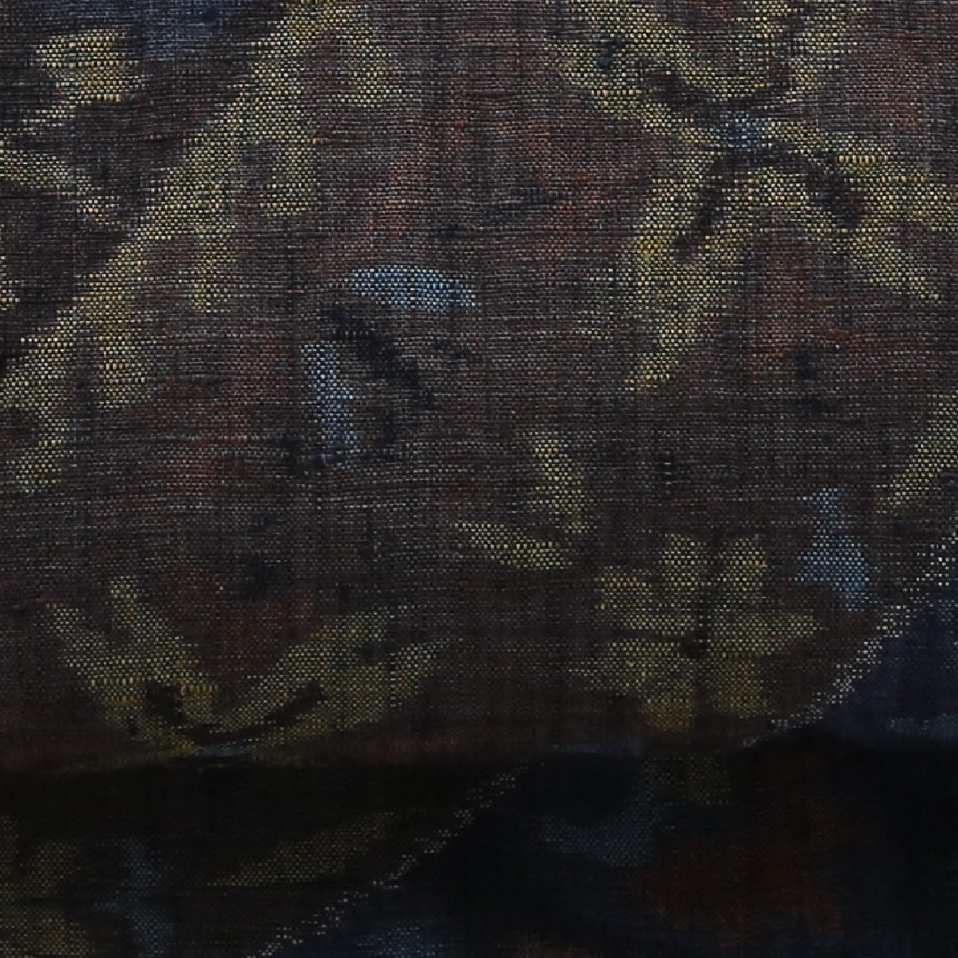 袋帯 帯丈440cm セミフォーマル 全通 帯芯なし Aランク 正絹 創作柄 ガード加工 紺系 多色系 1223-01905