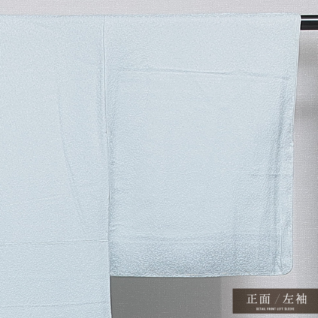 付下げ 袷 身丈150cm 裄丈62cm 正絹 Sランク 一つ紋 セミフォーマル 広衿 Sサイズ 刺繍 汕頭刺繍 松皮菱 花柄 水色系 M4 1218-15911