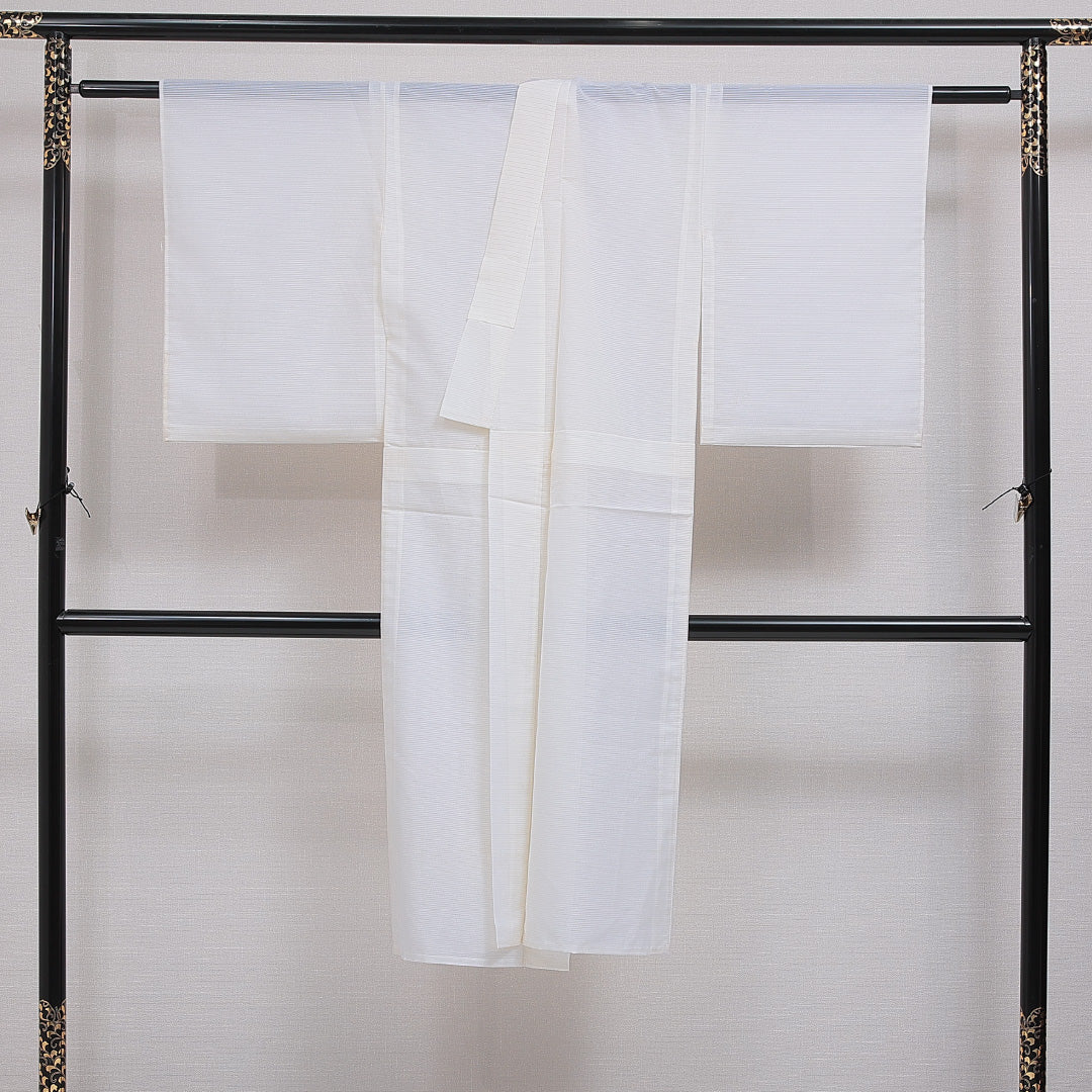 夏物 洗える着物 長襦袢 絽 身丈126cm 裄丈62cm ポリエステル Bランク Mサイズ 無地 白系 RP 1239-16598