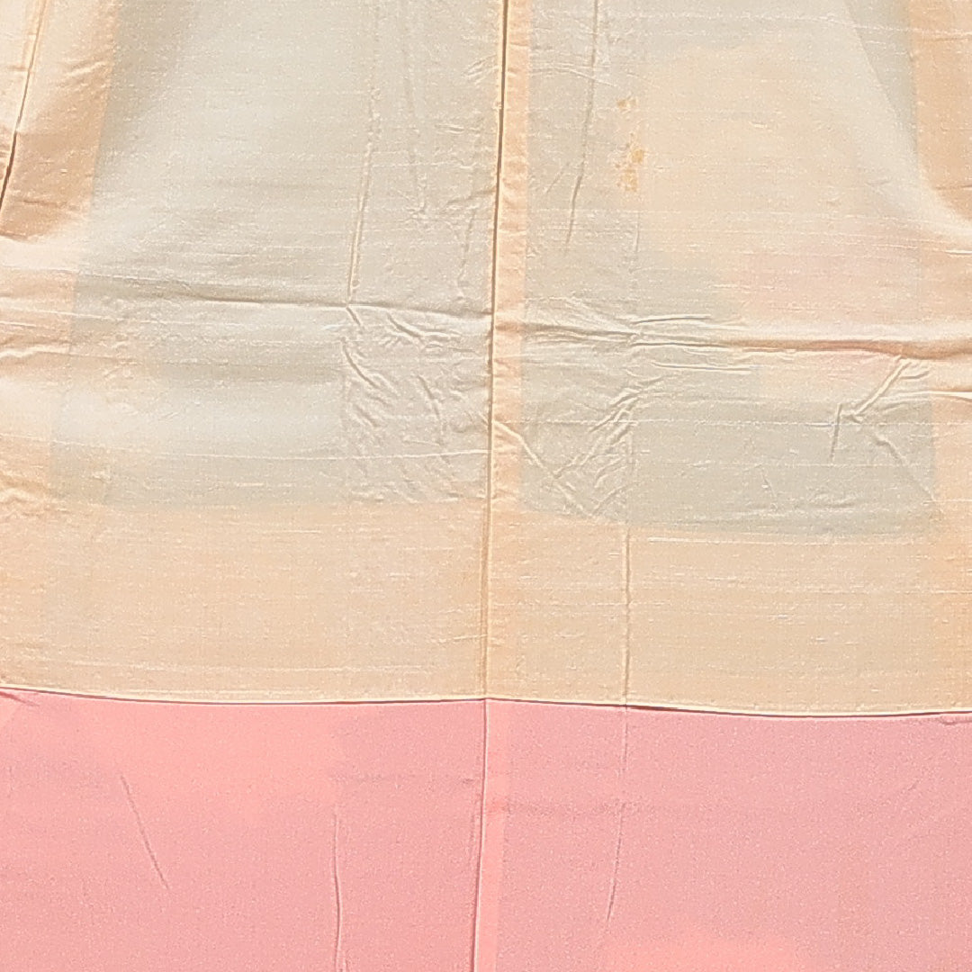 アンティーク 小紋 袷 身丈152cm 裄丈55cm 正絹 Cランク バチ衿 Sサイズ 金彩 薔薇 緑系 M4 1221-15494