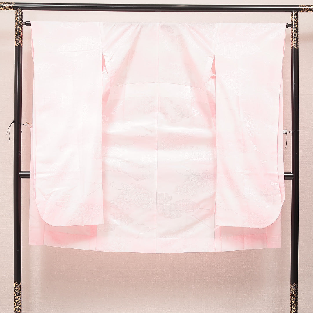 洗える着物 振袖用 長襦袢 袷 身丈129cm 裄丈64cm ポリエステル Sランク Lサイズ ピンク系 RP 1240-16916