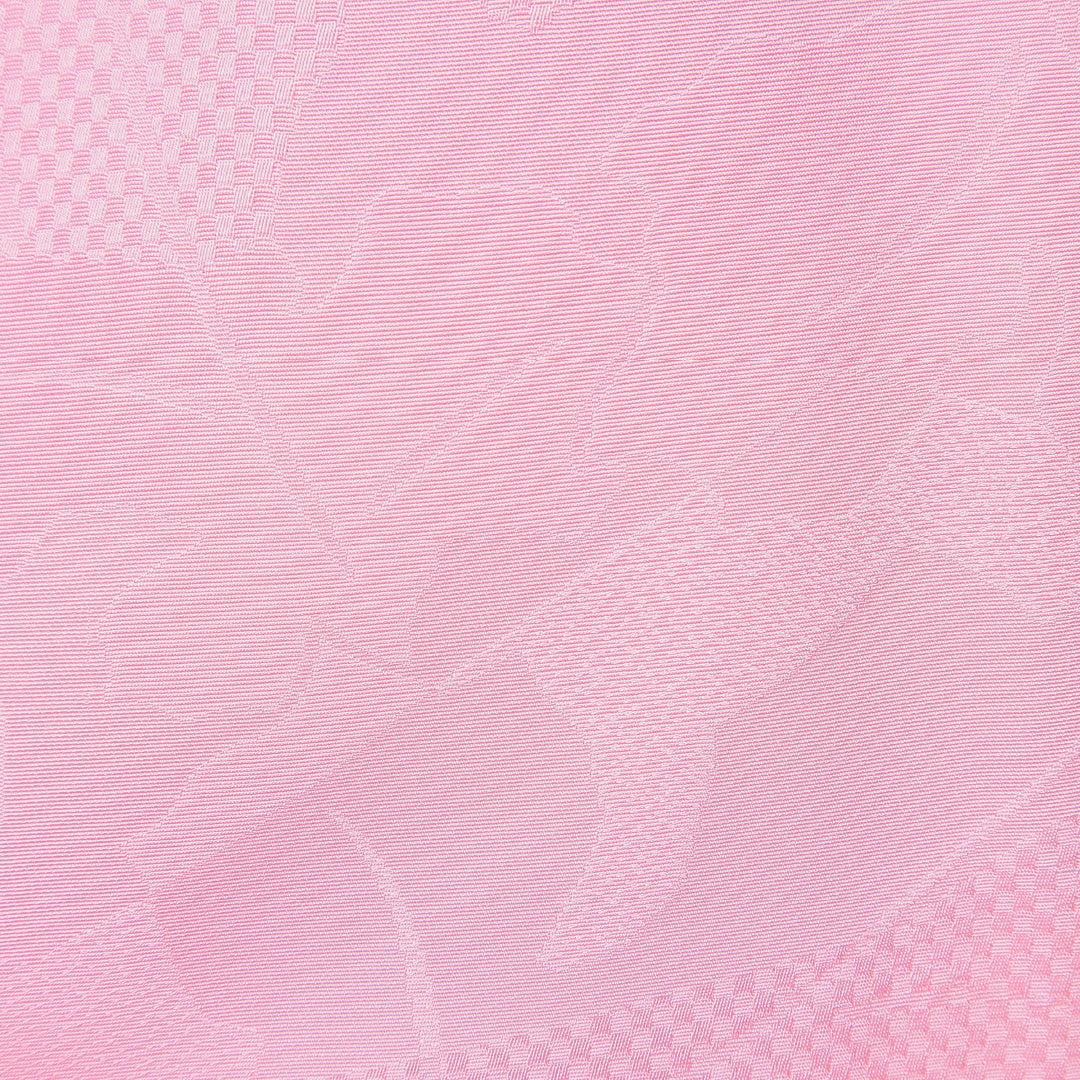 色無地 袷 身丈163cm 裄丈65cm 正絹 Aランク Lサイズ 広衿 インフォーマル 紋意匠 市松 無地 ピンク系 1214-15115