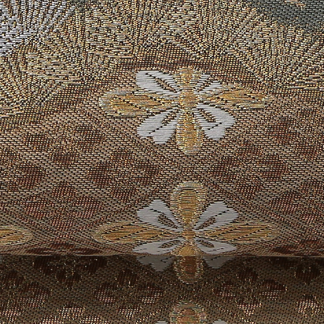 袋帯 帯丈440cm フォーマル 全通 Sランク 正絹 菊 紅葉 金系 1223-02069