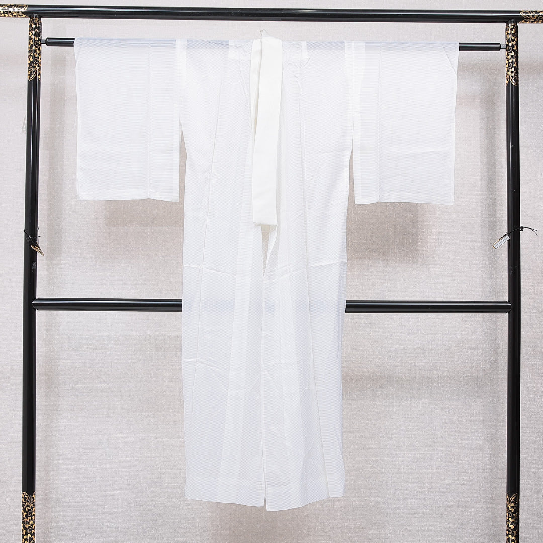 夏物 長襦袢 絽 身丈132cm 裄丈60cm 正絹 Aランク XLサイズ 無地 白系 RP 1239-15413