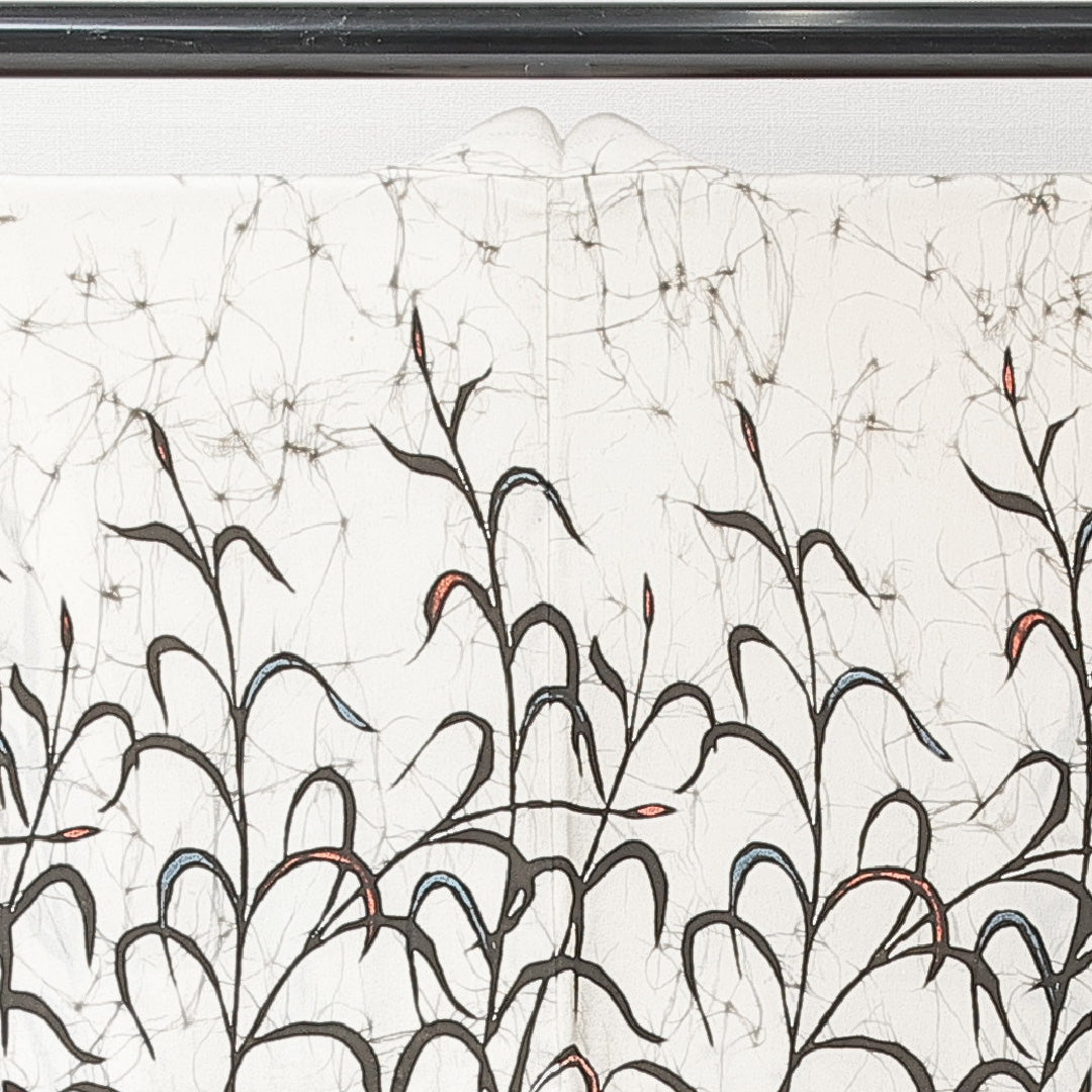 絵羽羽織 袷 身丈75cm 裄丈62cm 正絹 Cランク インフォーマル Sサイズ 紐あり 植物柄 クリーム系 HP 1234-15258