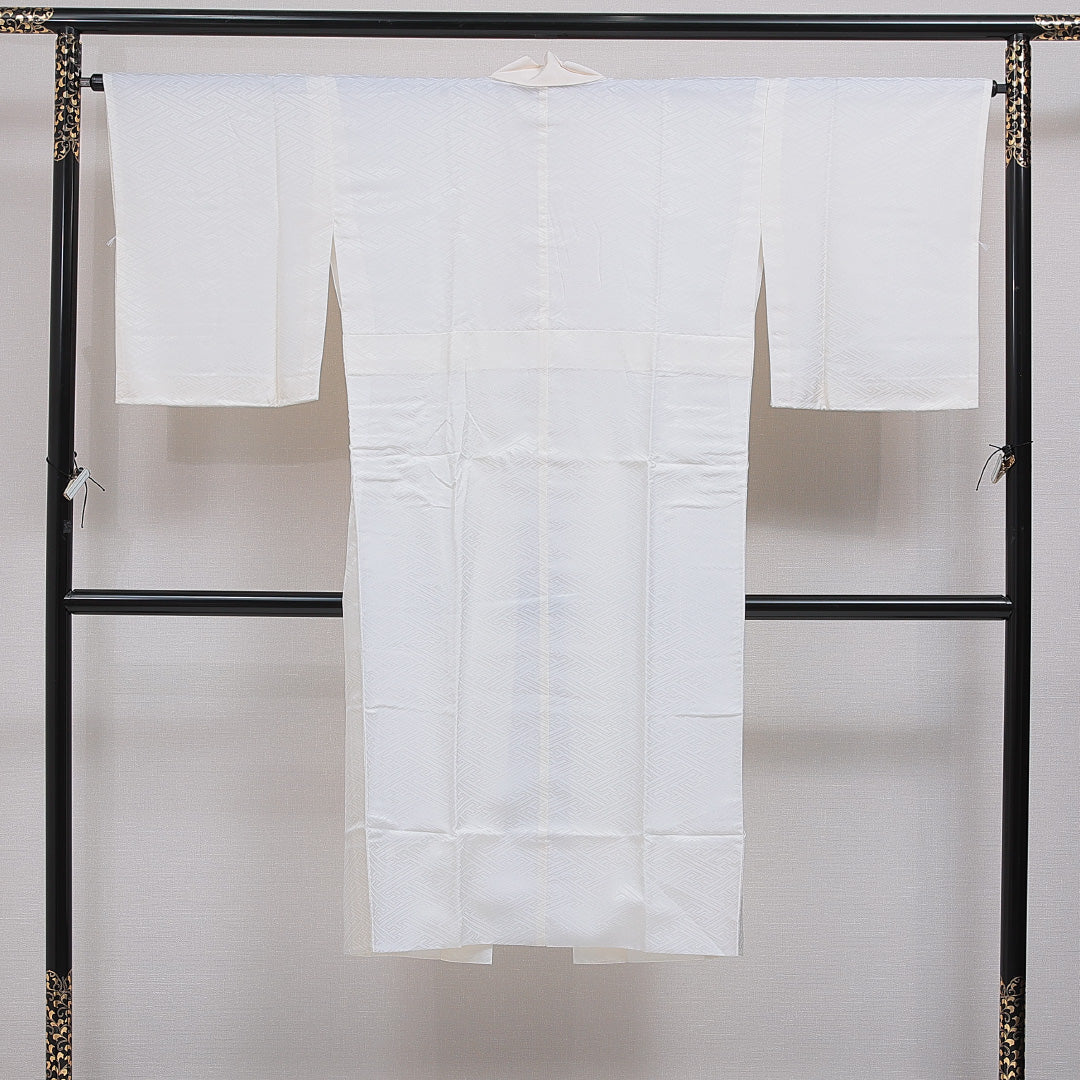 長襦袢 無双袖 身丈130cm 裄丈64cm 正絹 Sランク Lサイズ 紗綾型 クリーム系 RP 1239-16546