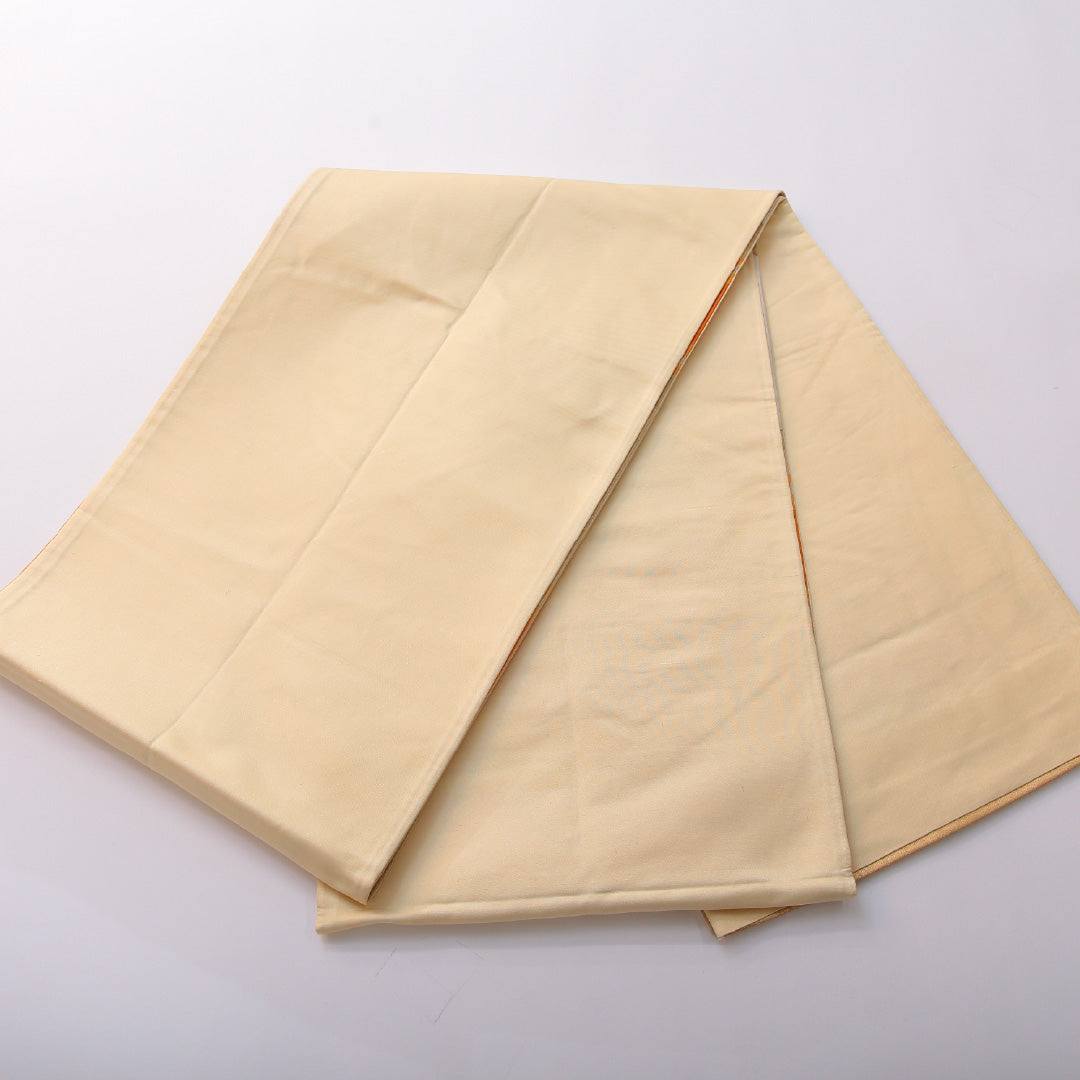 アンティーク 袋帯 帯丈420cm 六通 未仕立て 帯芯なし Aランク 正絹 亀甲 菊 金系 1223-01990