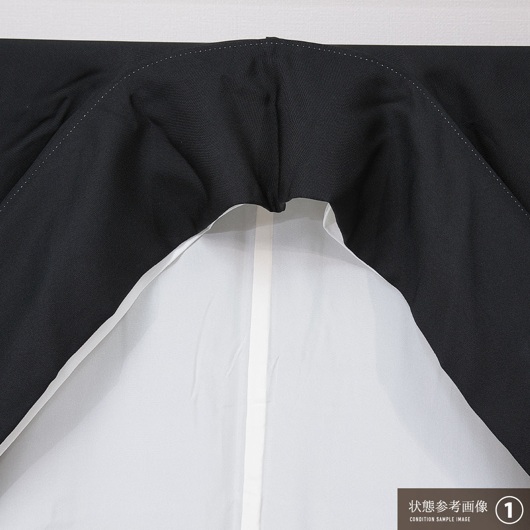 黒留袖 袷 身丈164cm 裄丈66cm 五つ紋 上がり藤 フォーマル Aランク Lサイズ 正絹 比翼仕立て 広衿 御所解 梅 松 1211-F0654