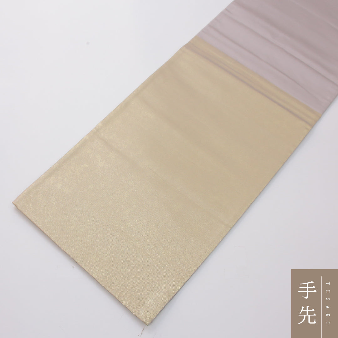 袋帯 帯丈448cm 正絹 ポイント柄 セミフォーマル 丸文 金系 1243-02327