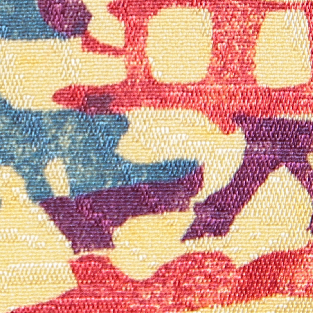 小紋 洗える着物 袷 身丈160cm 裄丈63cm ポリエステル Cランク Lサイズ 広衿 インフォーマル 楼閣 黄系 1215-15786