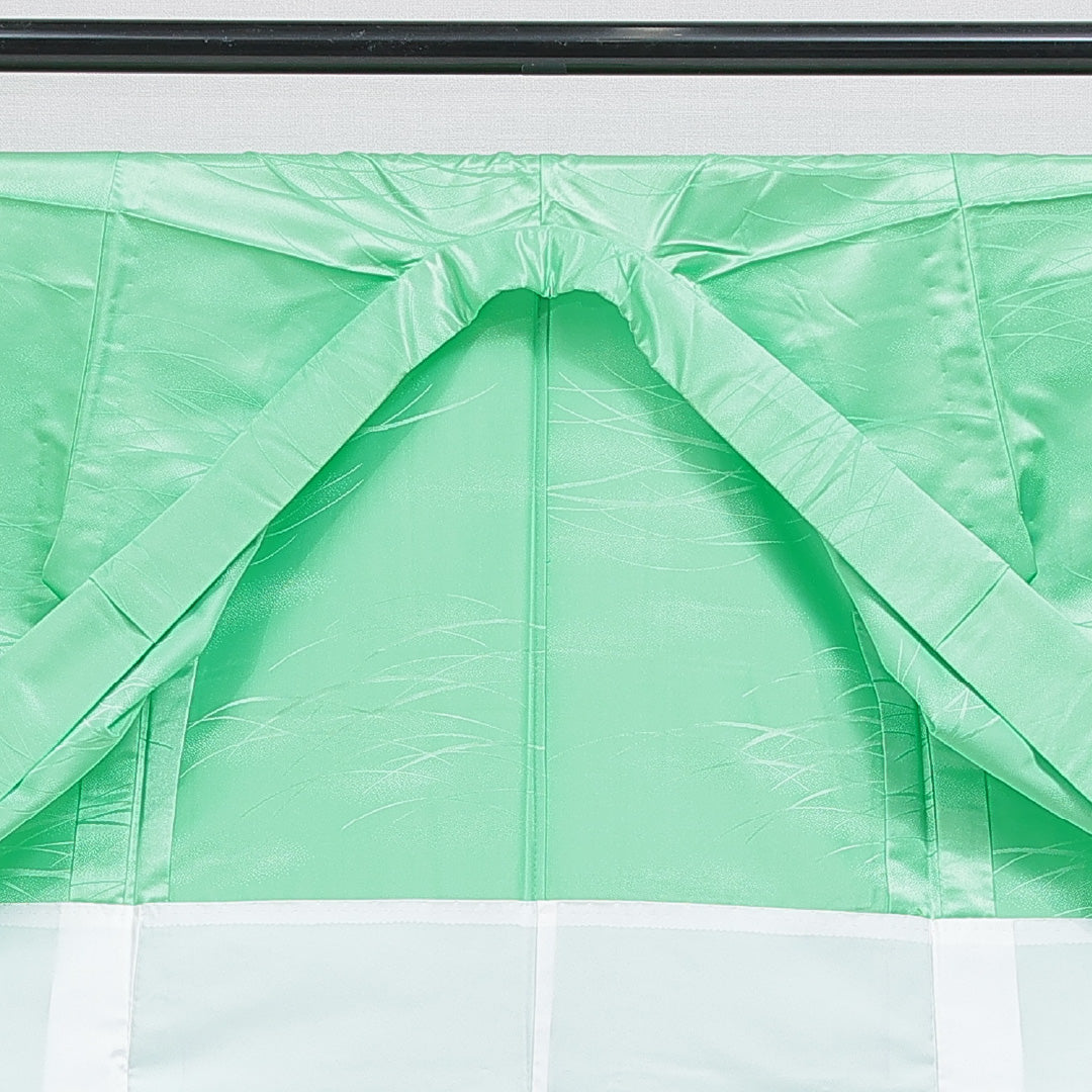 色無地 胴抜き 身丈157cm 裄丈63cm 正絹 Bランク Mサイズ バチ衿 インフォーマル 無地 緑系 1214-16225