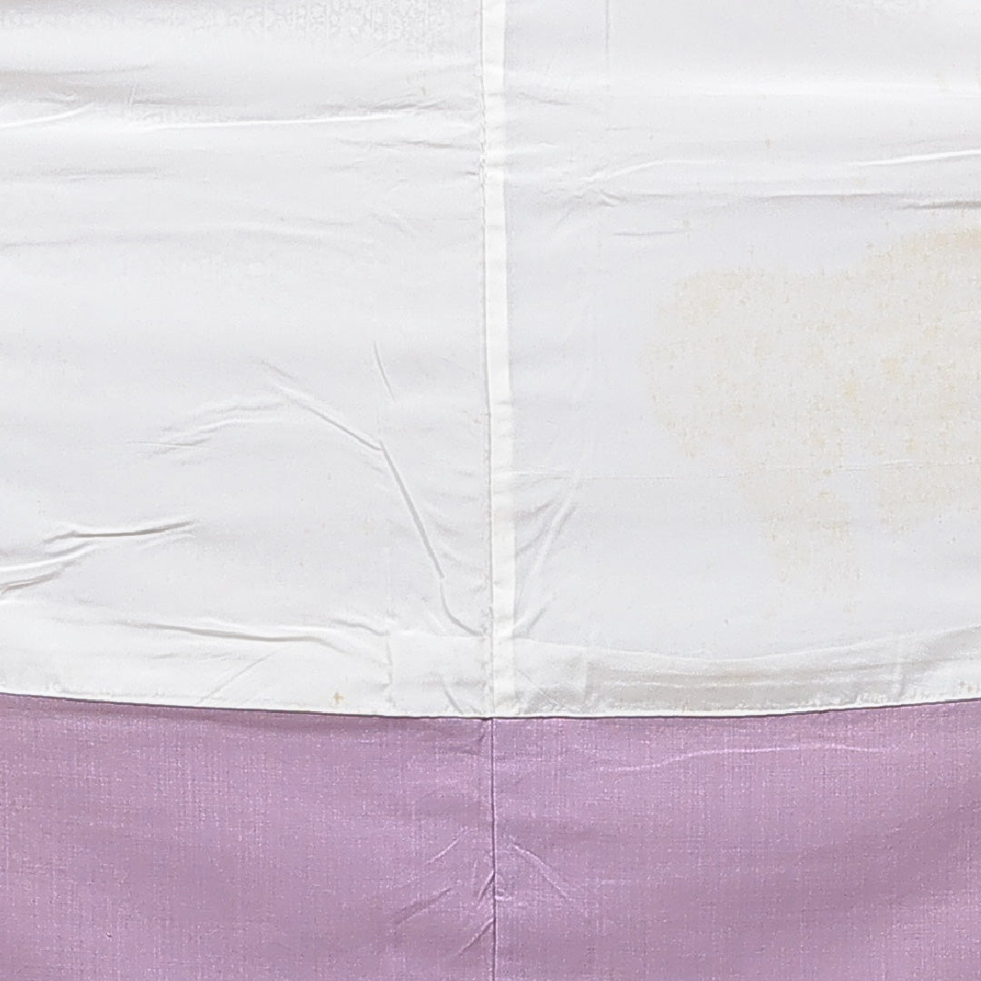 小紋 袷 身丈156cm 裄丈65cm 正絹 Dランク Mサイズ バチ衿 インフォーマル 更紗 花柄 茶系 1215-15710