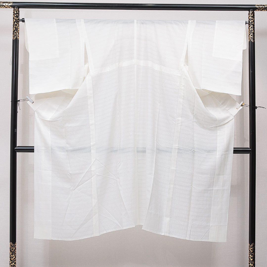 夏物 長襦袢 絽 身丈135cm 裄丈66cm 正絹 Bランク XLサイズ 無地 白系 RP 1239-15409