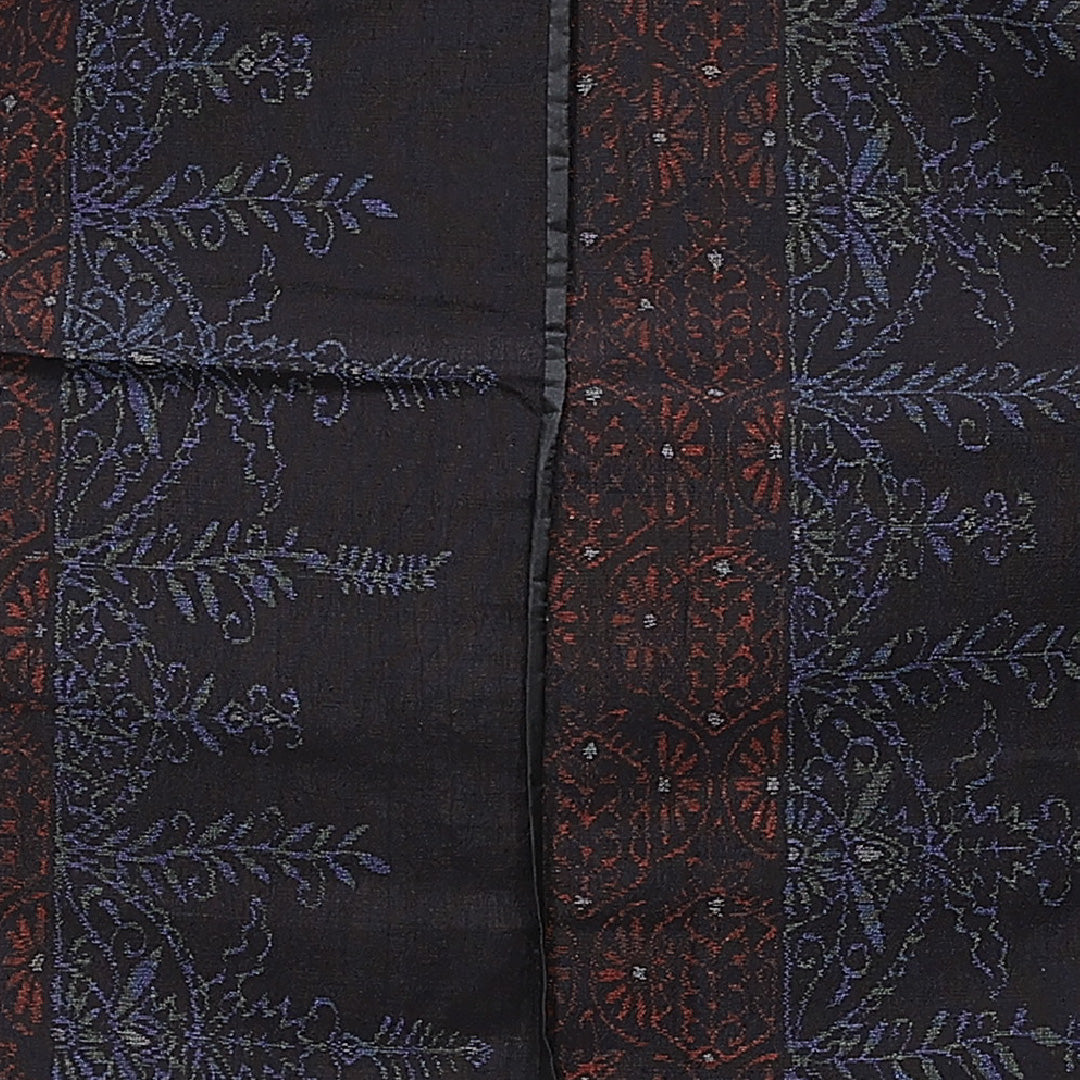 紬 単衣 身丈155cm 裄丈62cm 正絹 Sランク Mサイズ バチ衿 カジュアル 創作柄 茶系 1216-15666