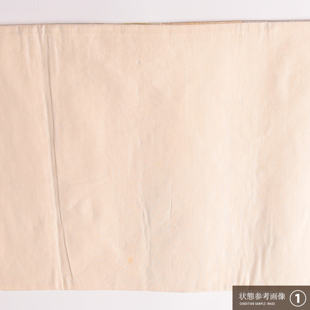袋帯 帯丈424cm 正絹 六通 セミフォーマル 木立 金系 1243-01828