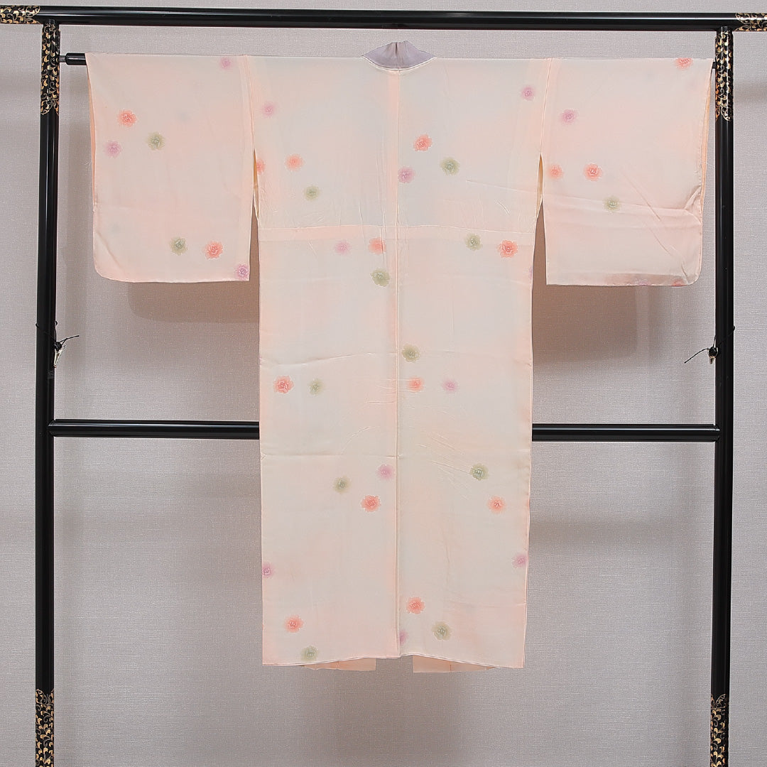 長襦袢 無双袖 身丈129cm 裄丈64cm 正絹 Sランク Lサイズ 芙蓉 ピンク系 RP 1239-16633