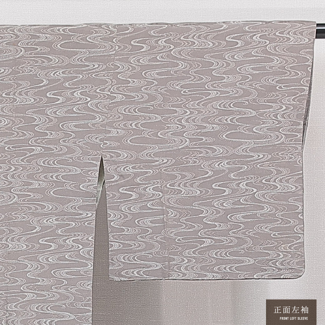 道行コート 袷 身丈77cm 裄丈61cm 正絹 Sランク Sサイズ フォーマル 流水 グレー系 1263-15133