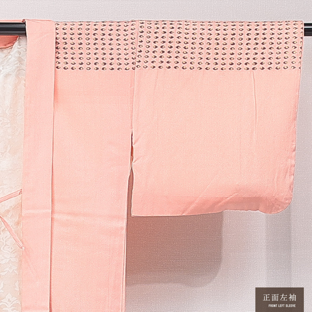 羽織 袷 身丈74cm 裄丈64cm 正絹 Sランク カジュアル Mサイズ 紐あり 創作柄 ピンク系 RP 1232-16793