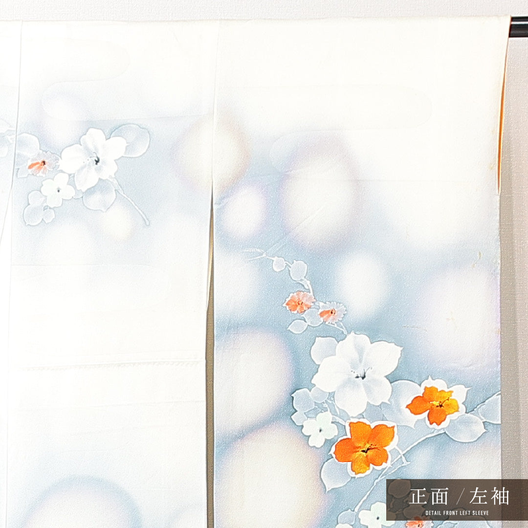 振袖 袷 身丈158cm 裄丈65cm フォーマル Cランク Mサイズ 正絹 広衿 桔梗 1213-F0700