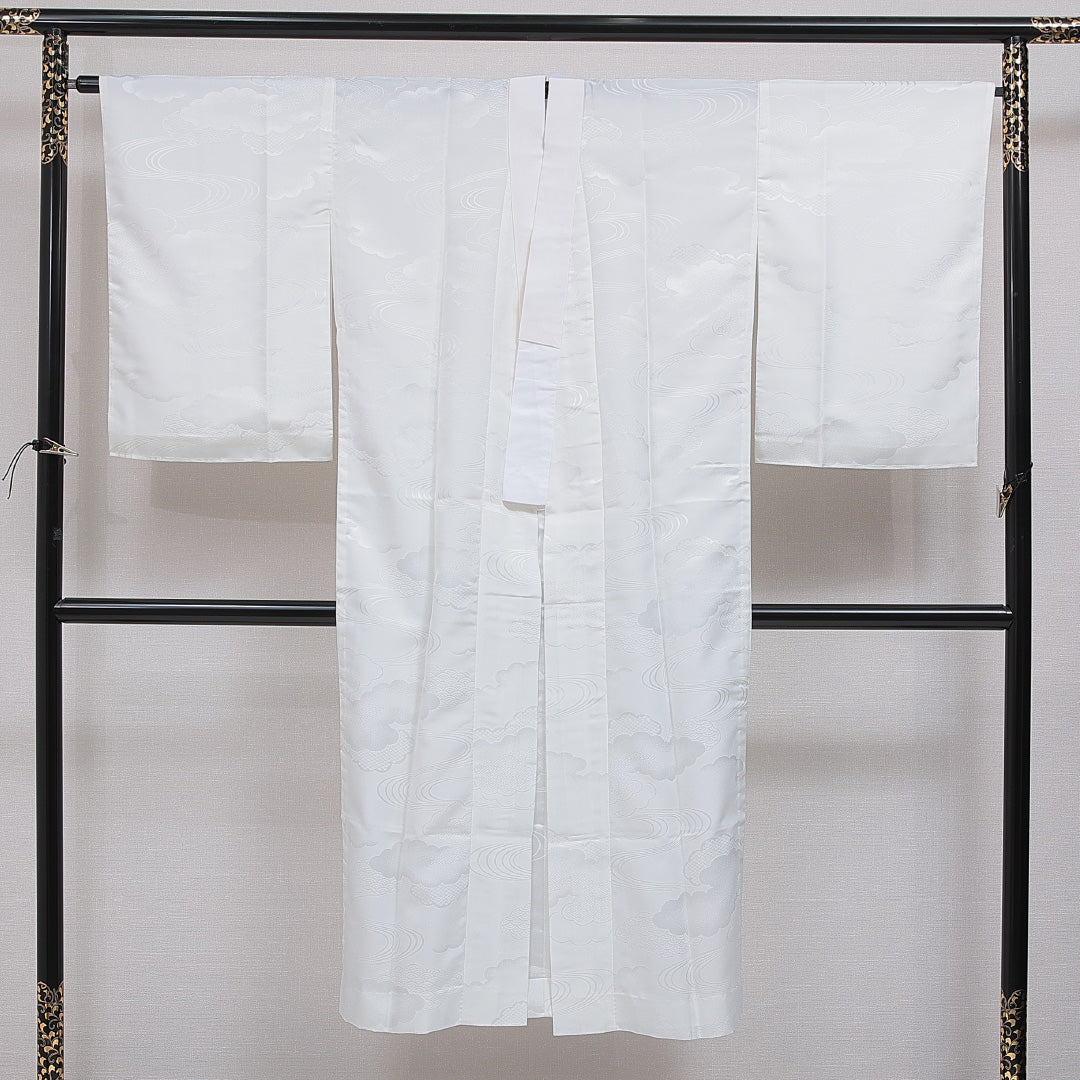 長襦袢 無双袖 身丈136cm 裄丈67cm 正絹 Sランク 2XLサイズ 吉祥文様 白系 RP 1239-16555