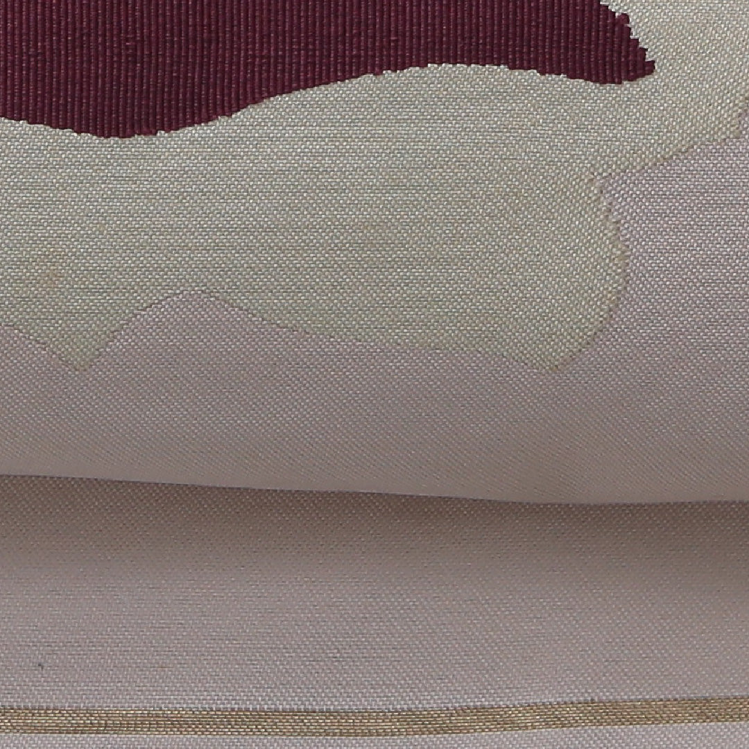 九寸名古屋帯 帯丈357cm カジュアル 名古屋仕立て ポイント柄 Dランク 正絹 綴れ織 薔薇 ピンク系 1224-03656