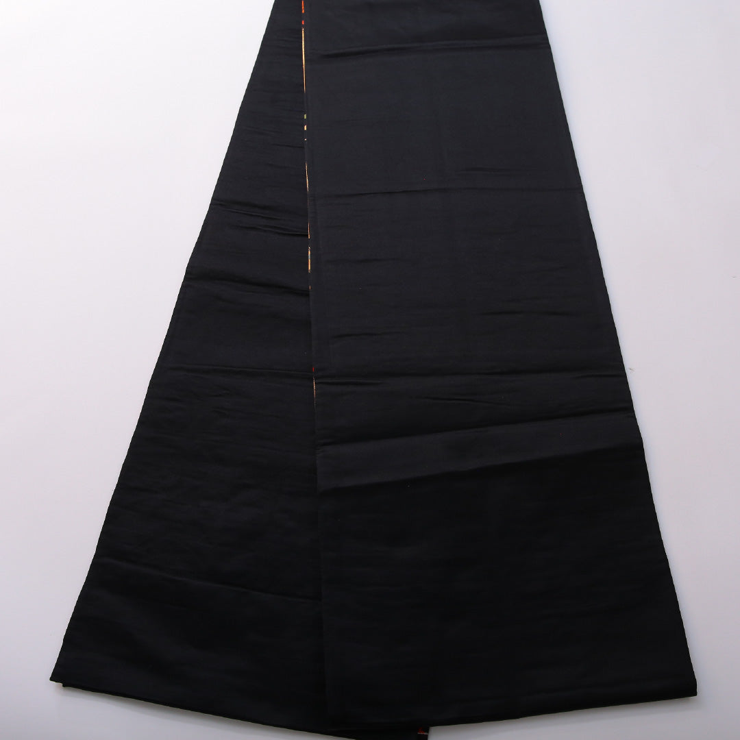 袋帯 帯丈414cm フォーマル 六通 Sランク 正絹 牡丹 桐 黒系 1223-01977