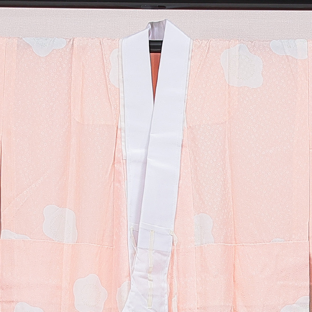 長襦袢 洗える着物 無双袖 身丈121cm 裄丈62cm ポリエステル Sランク Sサイズ 梅 ピンク系 1229-16696