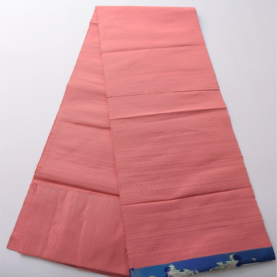 八寸名古屋帯 帯丈361cm カジュアル 松葉仕立て ポイント柄 Sランク 正絹 創作柄 ピンク系 1224-03493