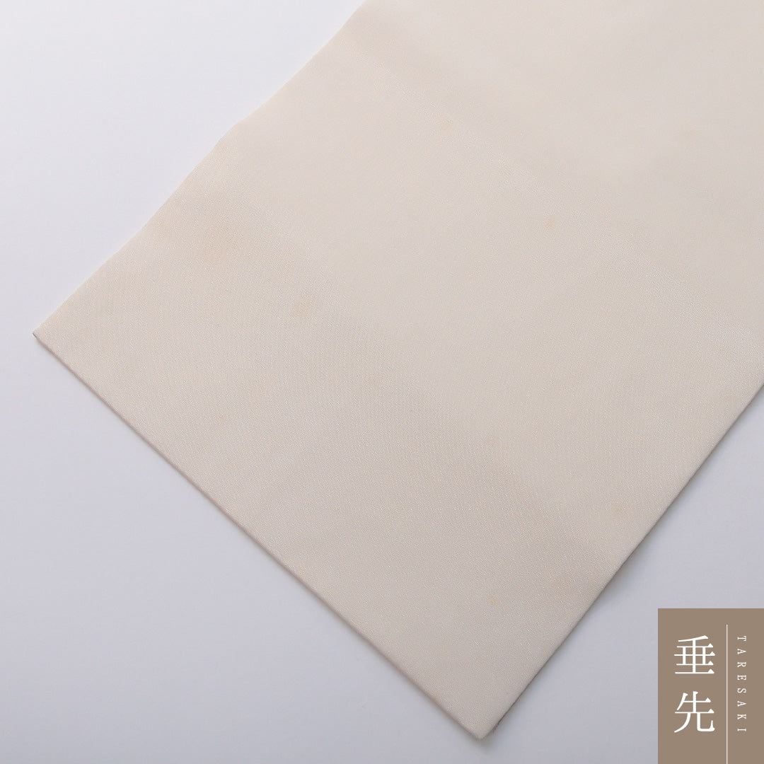 九寸名古屋帯 帯丈359cm カジュアル 名古屋仕立て ポイント柄 Cランク 正絹 染め帯 塩瀬 花柄 クリーム系 1224-03452