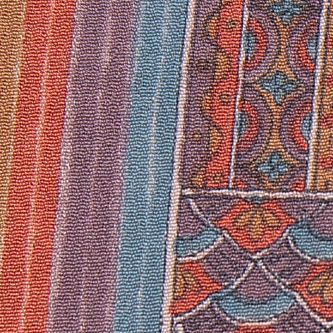 小紋 袷 身丈163cm 裄丈63cm 正絹 Sランク Lサイズ 広衿 インフォーマル 創作柄 多色系 1215-15487