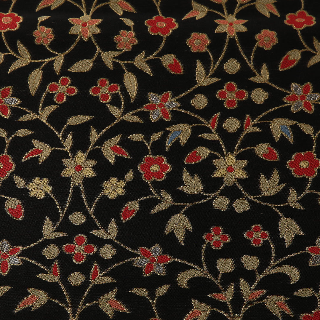 袋帯 帯丈440cm フォーマル 六通 Sランク 正絹 唐草 黒系 金系 1223-01897