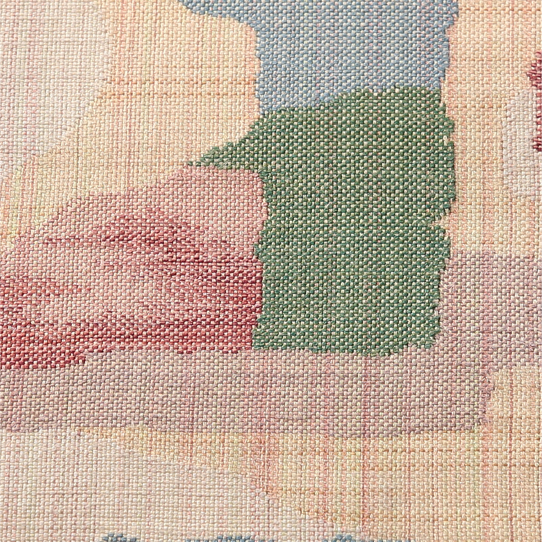 八寸名古屋帯(紬) 帯丈350cm カジュアル 松葉仕立て ポイント柄 Cランク 正絹 抽象柄 クリーム系 1224-03925