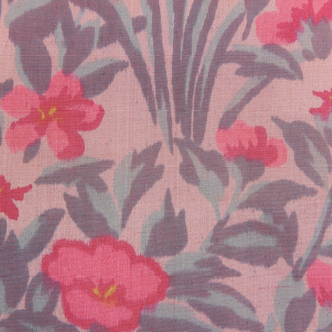 アンティーク 羽織(紬) 袷 身丈83cm 裄丈64cm 正絹 Bランク Mサイズ 紐あり 後染め 花柄 ピンク系 1217-16811