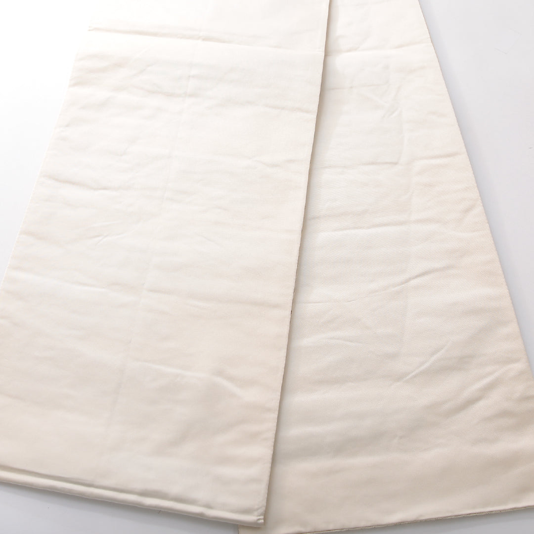 袋帯 帯丈438cm セミフォーマル 六通 Sランク 正絹 象形文字 エ霞 クリーム系 1223-02134