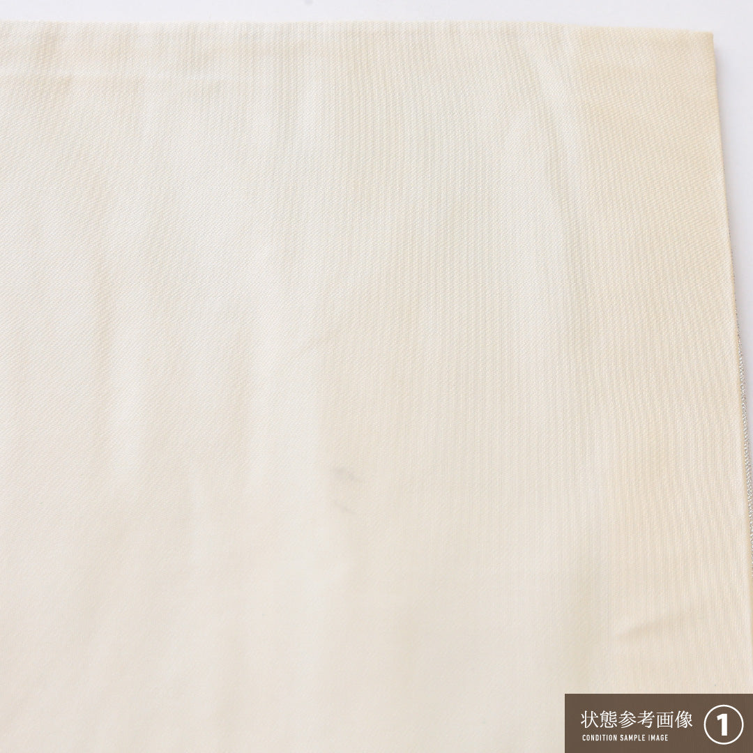 袋帯 帯丈448cm 正絹 六通 フォーマル 格天井 吉祥文様 クリーム系 1243-02219