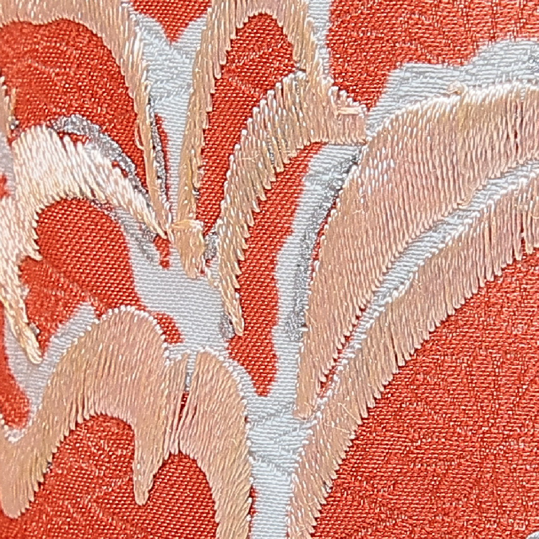 訪問着 袷 身丈159cm 裄丈63cm 正絹 Cランク セミフォーマル 広衿 Mサイズ 刺繍 牡丹 吉祥文様 水色系 LP 1217-15944