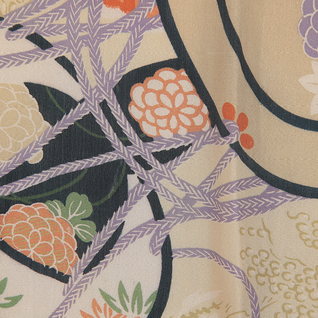 長襦袢 無双袖 身丈127cm 裄丈62cm 正絹 Cランク Mサイズ 鼓 ベージュ系 1229-16714