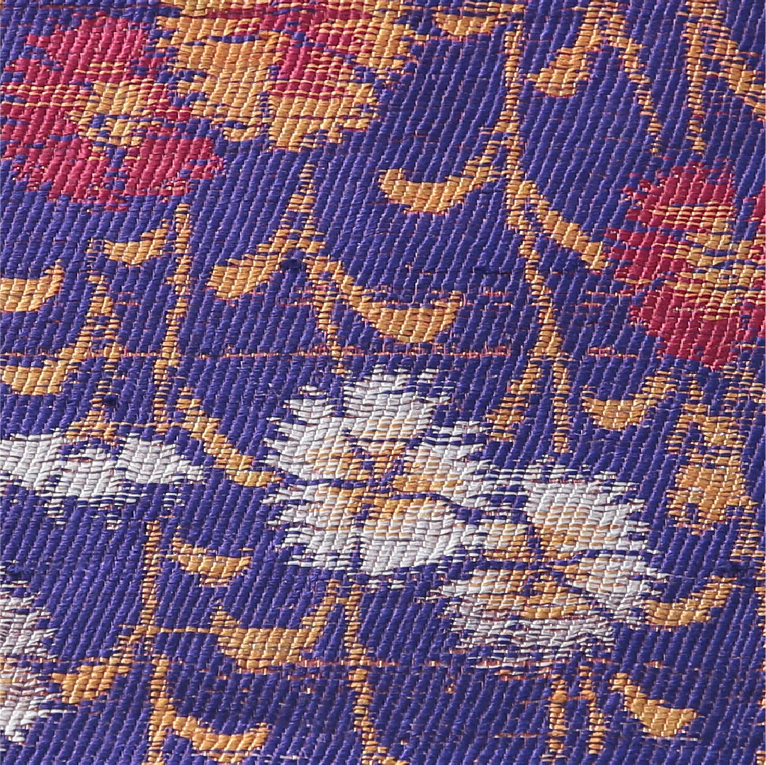 アンティーク 九寸名古屋帯 帯丈376cm 開き仕立て 全通 Dランク 正絹 蒲公英 吉祥文様 多色系 1224-03884