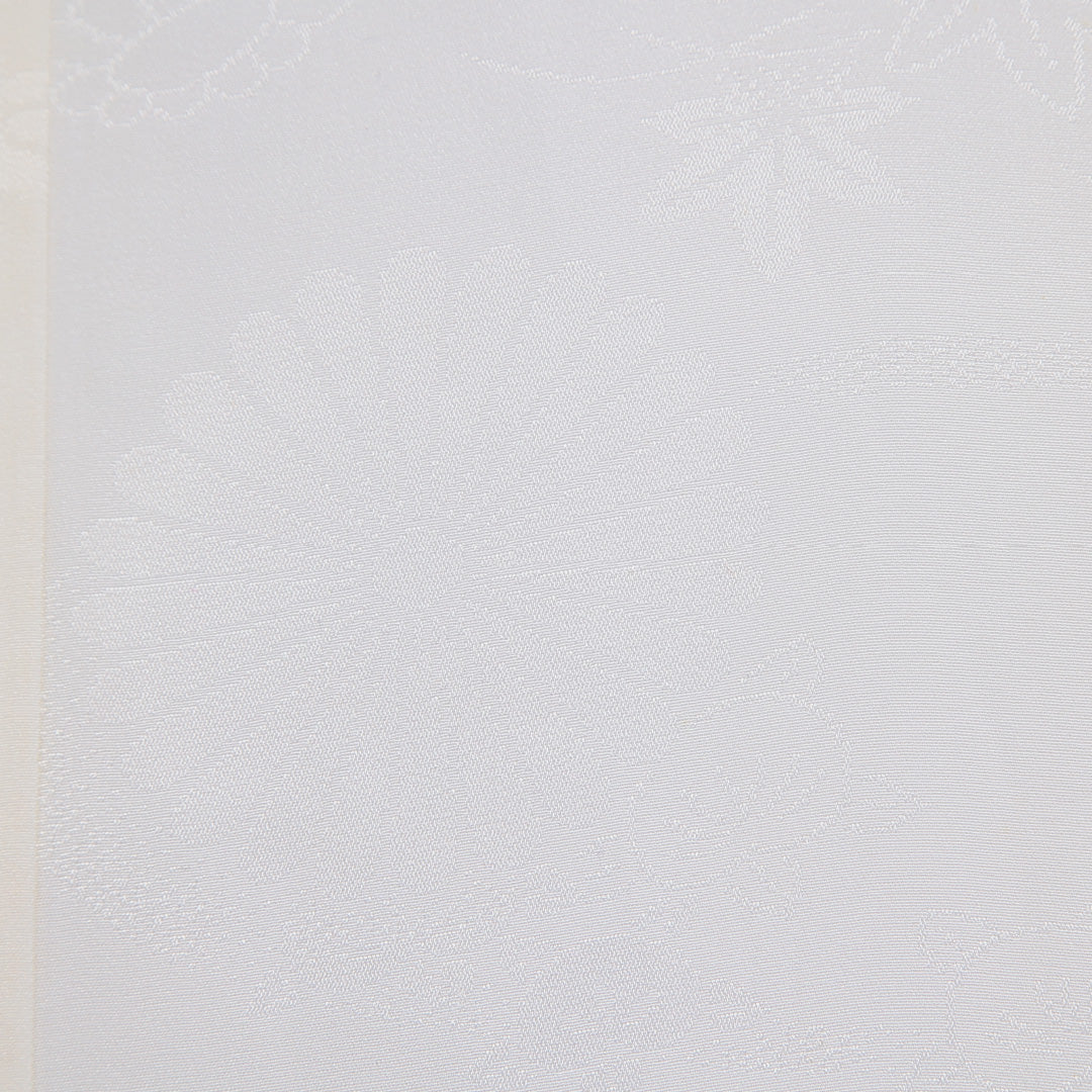 長襦袢 無双袖 身丈137cm 裄丈63cm 正絹 Aランク 2XLサイズ 菊 クリーム系 RP 1239-16467