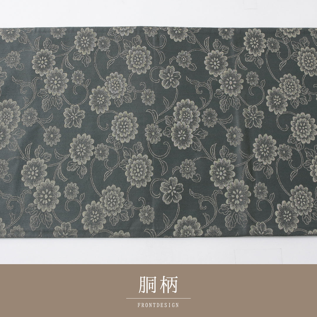 袋帯 帯丈420cm セミフォーマル 六通 帯芯なし Aランク 正絹 唐菊 緑系 1223-02248