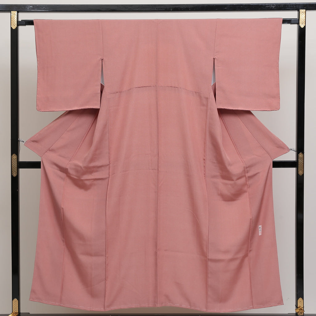 リサイクル着物】江戸小紋 袷 身丈152cm 裄64.5cm ピンク系 伝統工芸士