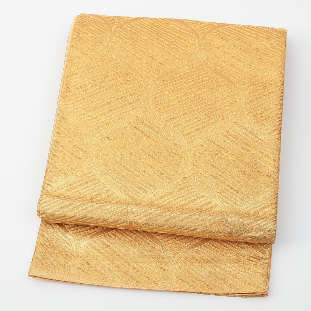 袋帯 帯丈420cm 六通 未仕立て フォーマル Aランク 帯芯なし 立沸 金糸 証紙あり 通年柄 金系 122300493321