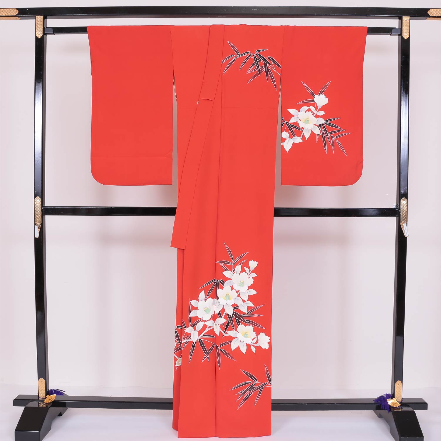 訪問着 袷 身丈162cm 赤系 洗える着物 優品 1212341200015