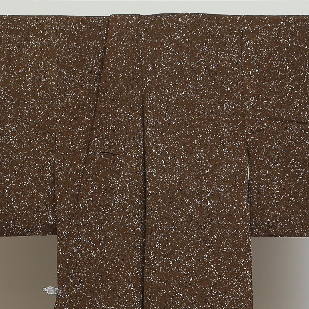 霰 江戸小紋 袷 身丈148cm 裄62.5cm 正絹 通年柄 茶系 Aランク 1215-00788