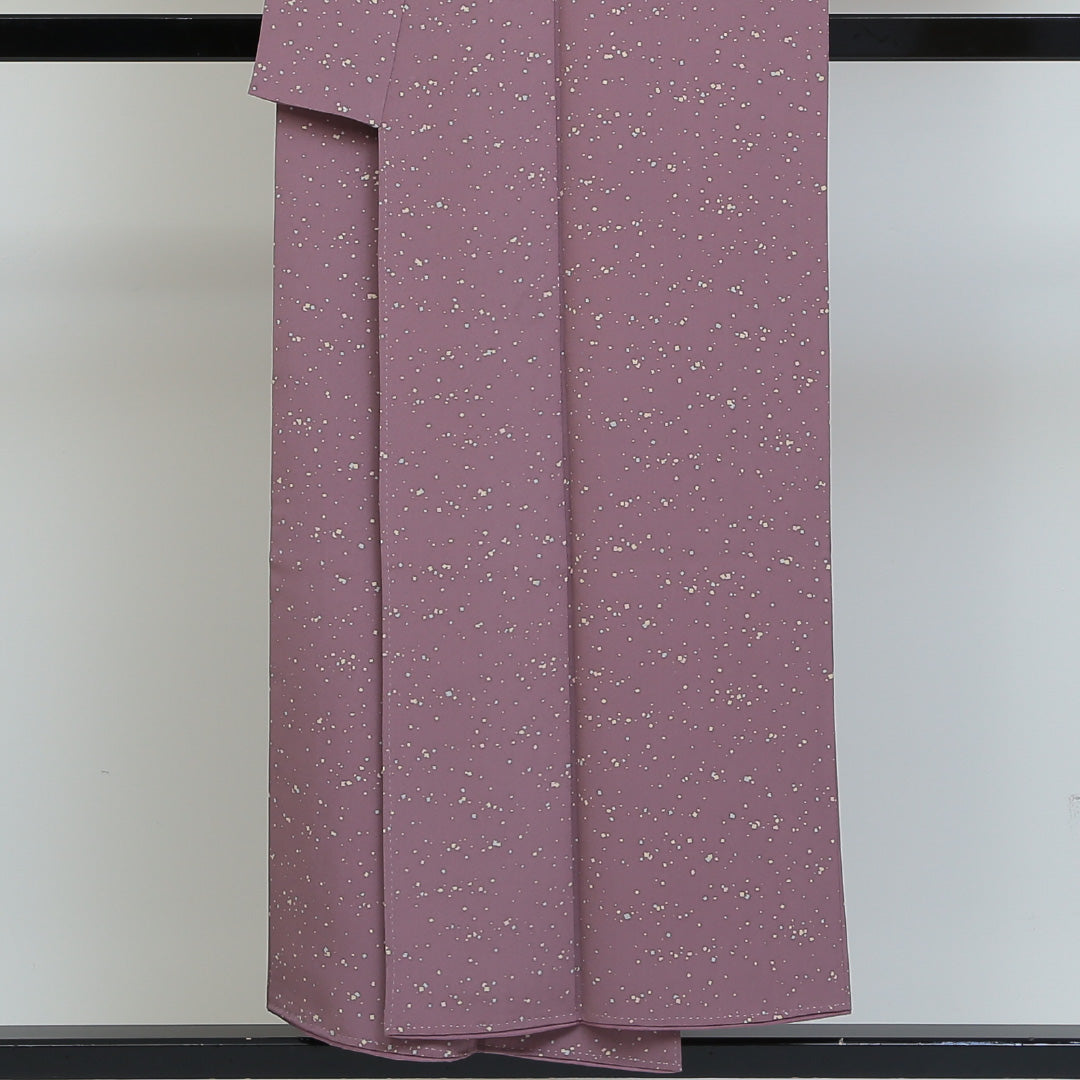 小紋 袷 身丈150cm 裄丈64cm 正絹 Sランク インフォーマル 広衿 Sサイズ 霰 ピンク系 RP 1221-00831