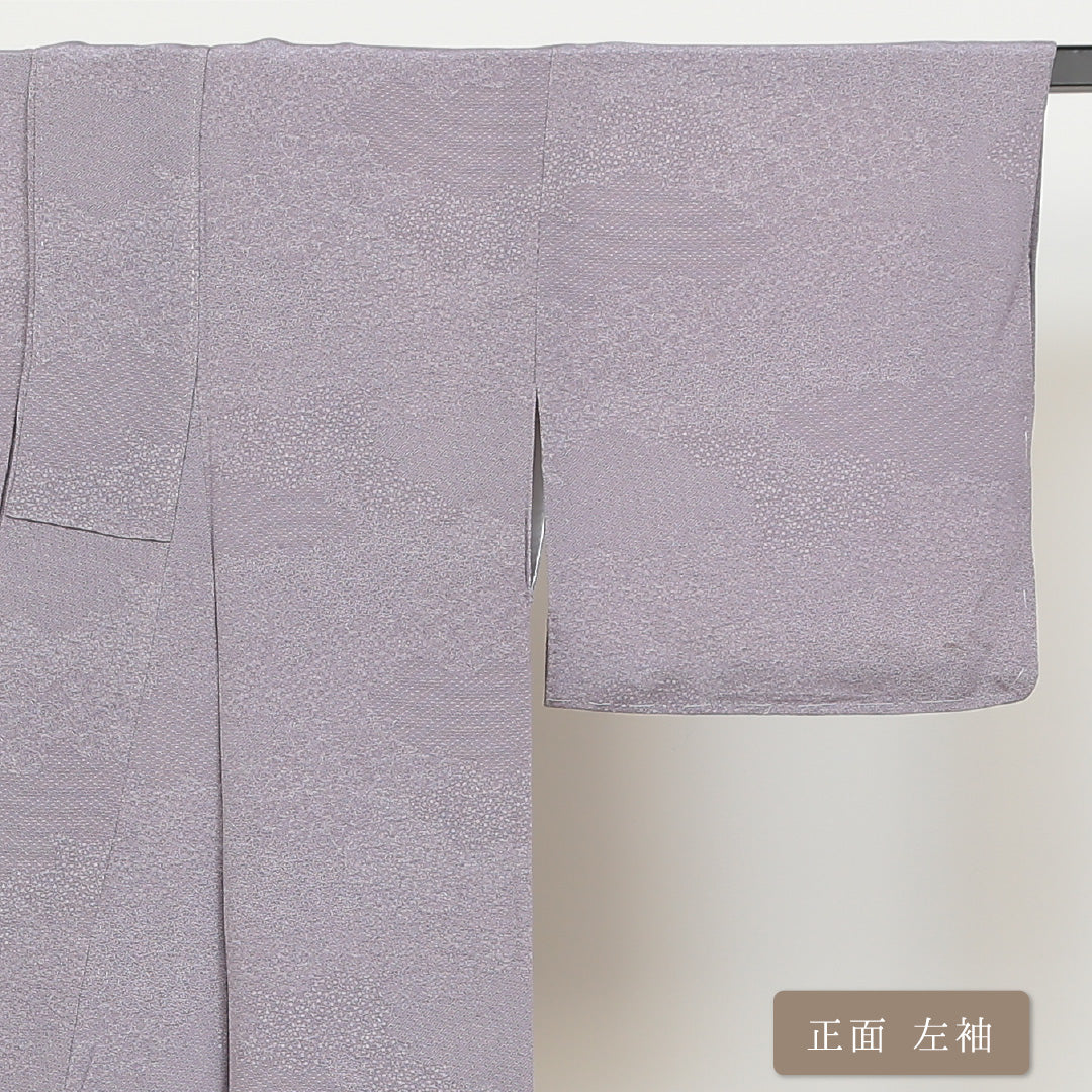 江戸小紋 (寄せ柄) 袷 身丈145cm 裄丈61cm 正絹 Bランク インフォーマル 広衿 XSサイズ 紫系 RP 1220-00901